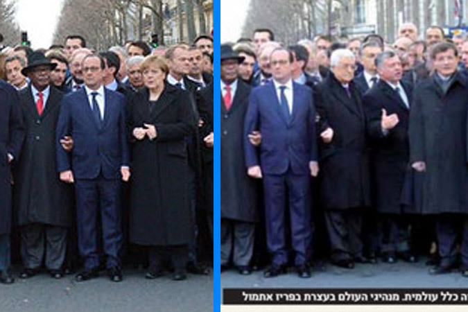 Фотография к новости Из группового фото во время марша в Париже удалили Меркель